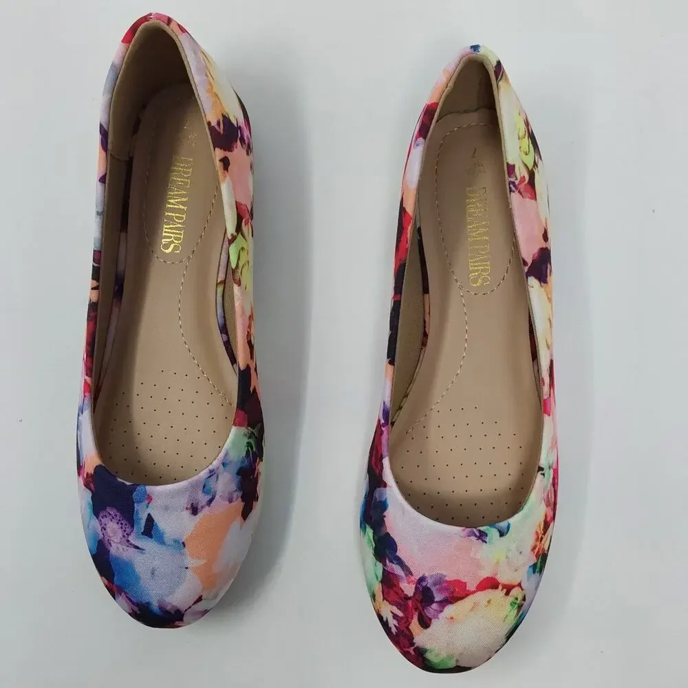Dream Pairs Sole Simple Women's 7 Floral Ballet Flats Multicolor Shoes NIB